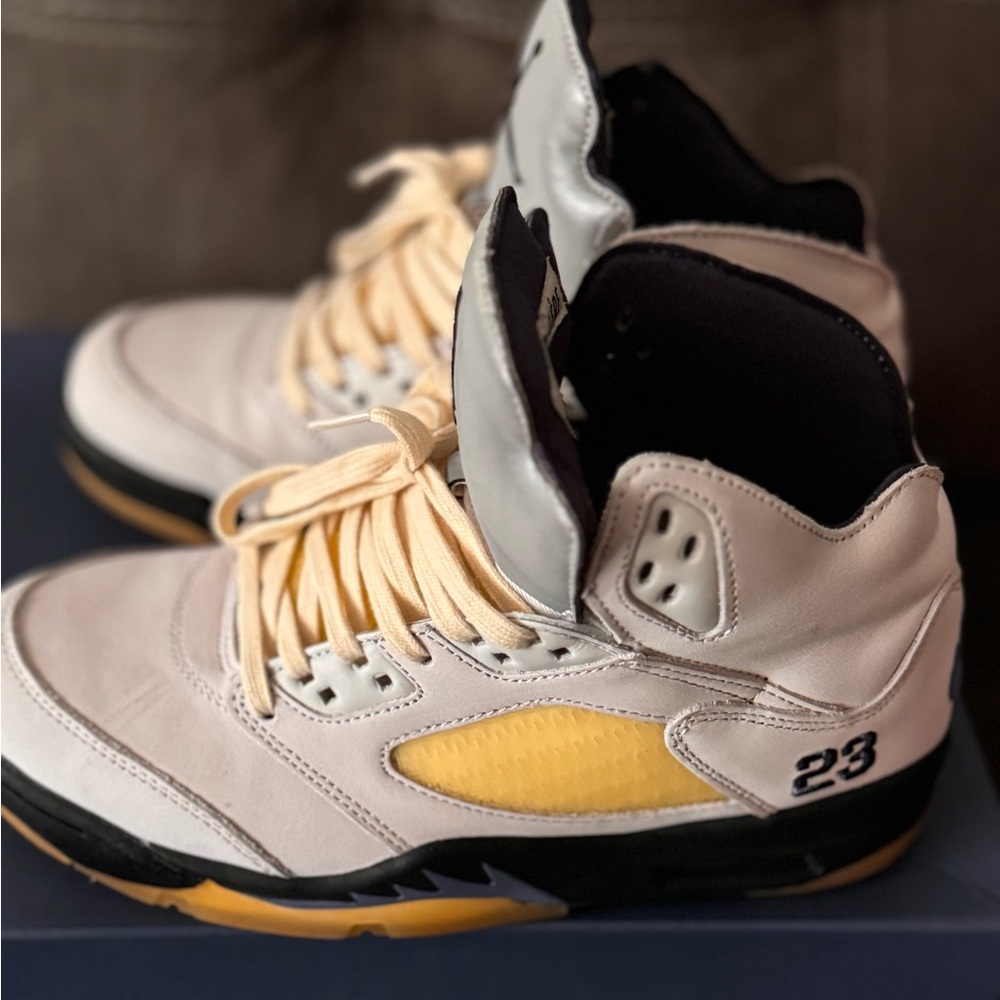 Jordan 5 Retro White/Yellow Men's Shoes